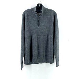 Dockers Men's Long Sleeve 1/4 Zip High Neck Gray Knit Sweater Size Large
